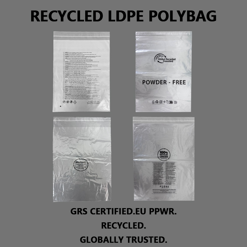 LDPE birziklatutako poltsa pertsonalizatua GRS ziurtagiridun ontzi-poltsa