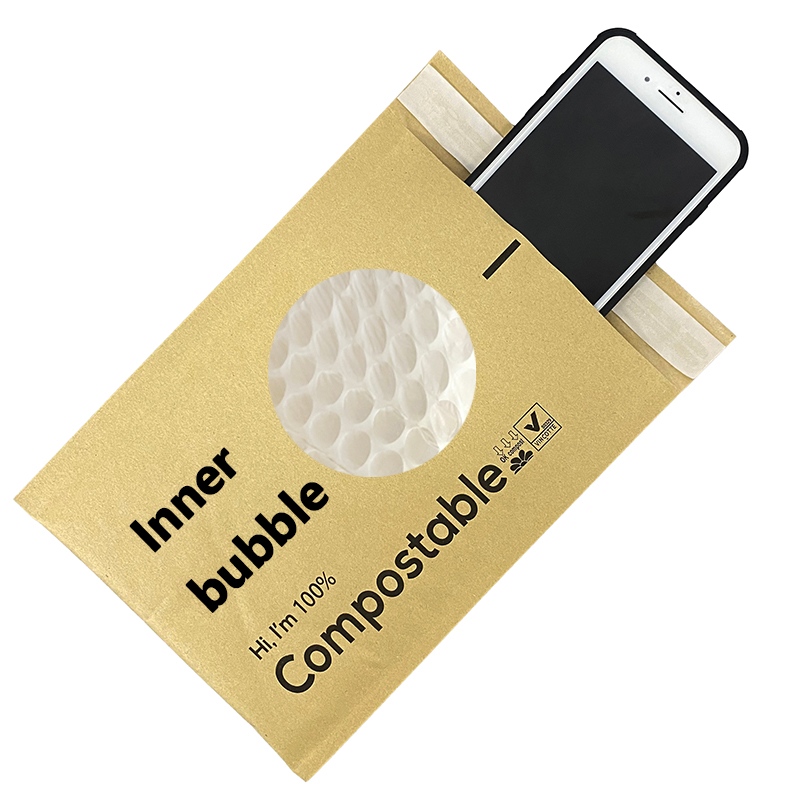 Kraft gutun-azal burbuila posta-poltsak